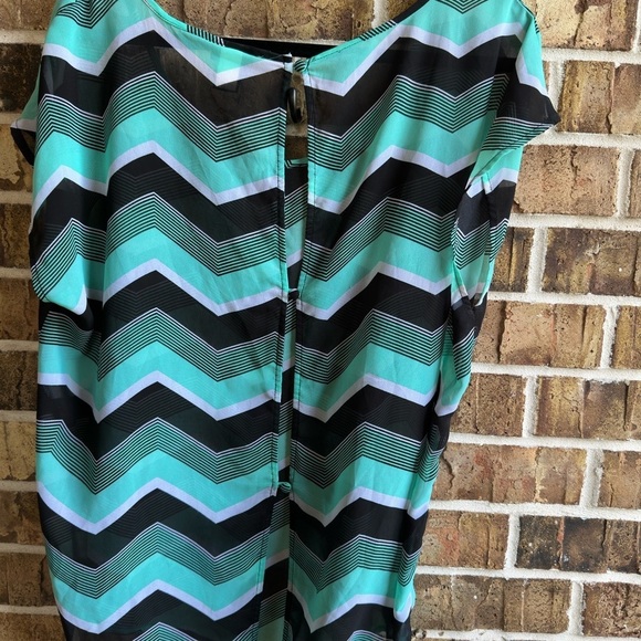 LOFT Blue Boxy Blouse with Cuffed 3/4 Sleeves - Picture 8 of 9